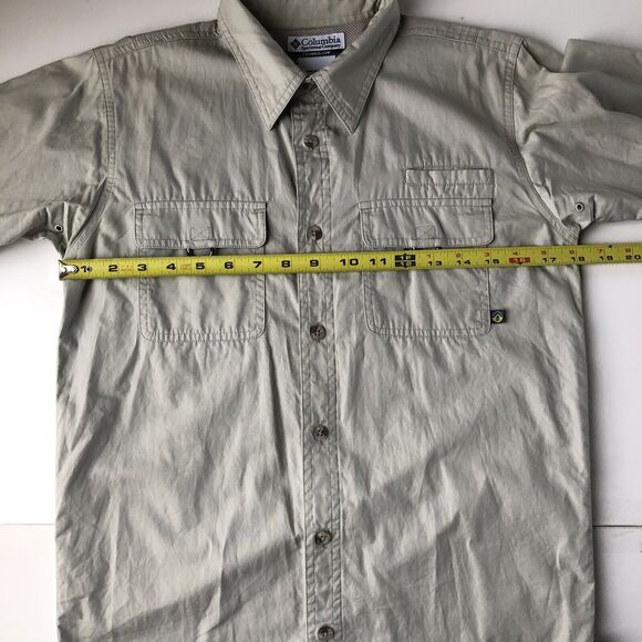 Columbia PFG Shirt Youth XL Khaki Vented Outdoor Cotton Short Sleeve - Picture 4 of 16